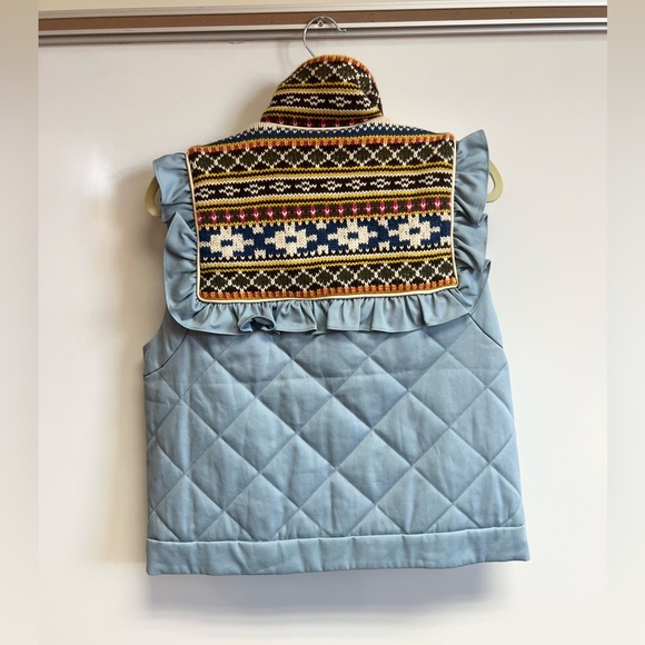 Hunter Bell Blue Quilted Vest with Multicolor Pattern - Picture 5 of 13